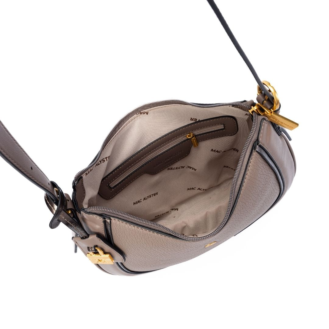Sac besace - BAGATELLE taupe de haut