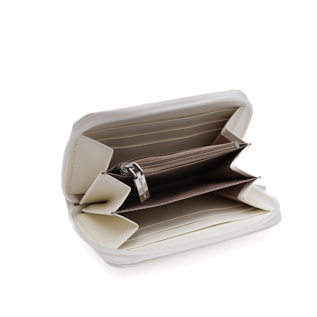 Porte monnaie zippée PETITE MAROQUINERIE synthétique BEIGE en détail