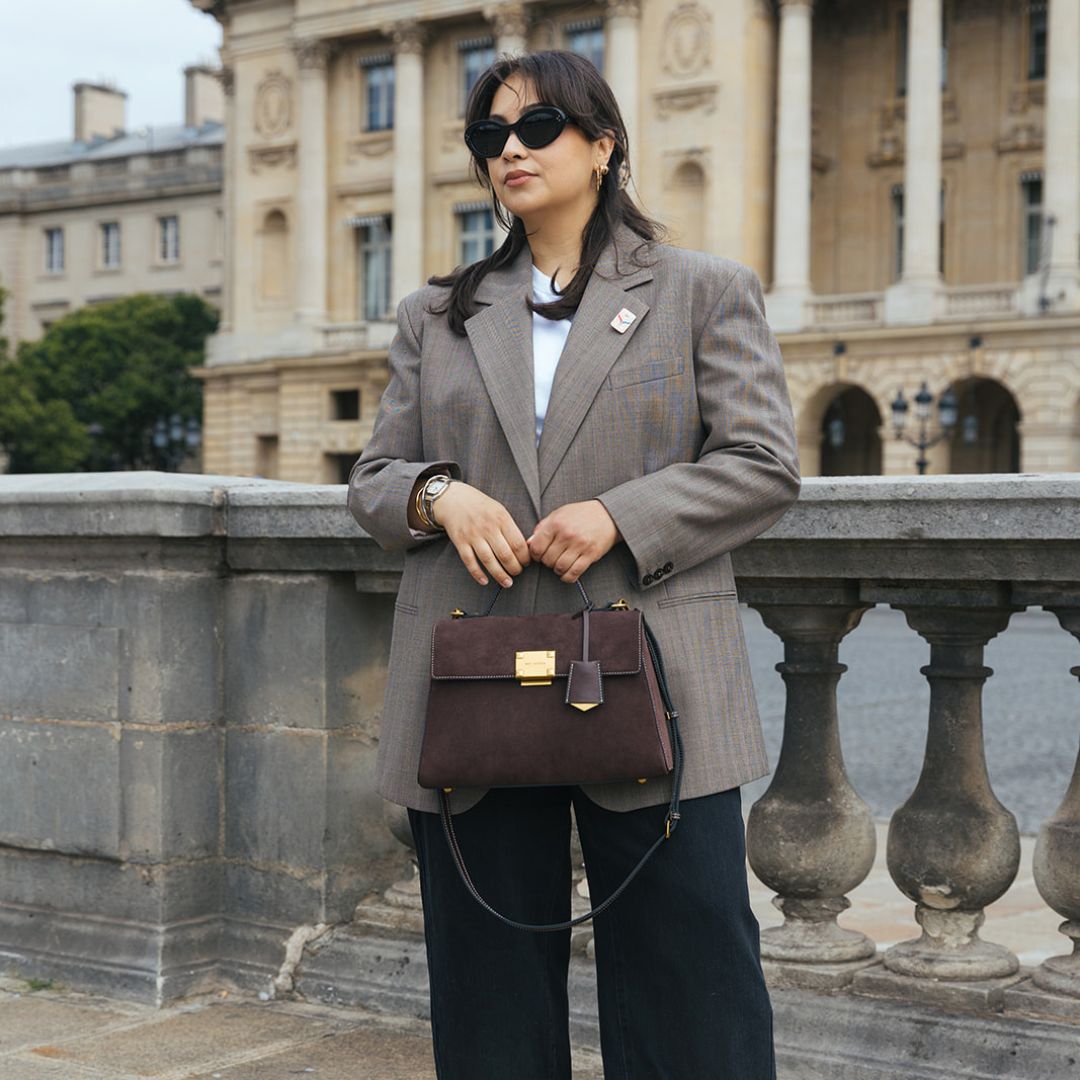 Sac porté main Marron Daim MÉLYSSA