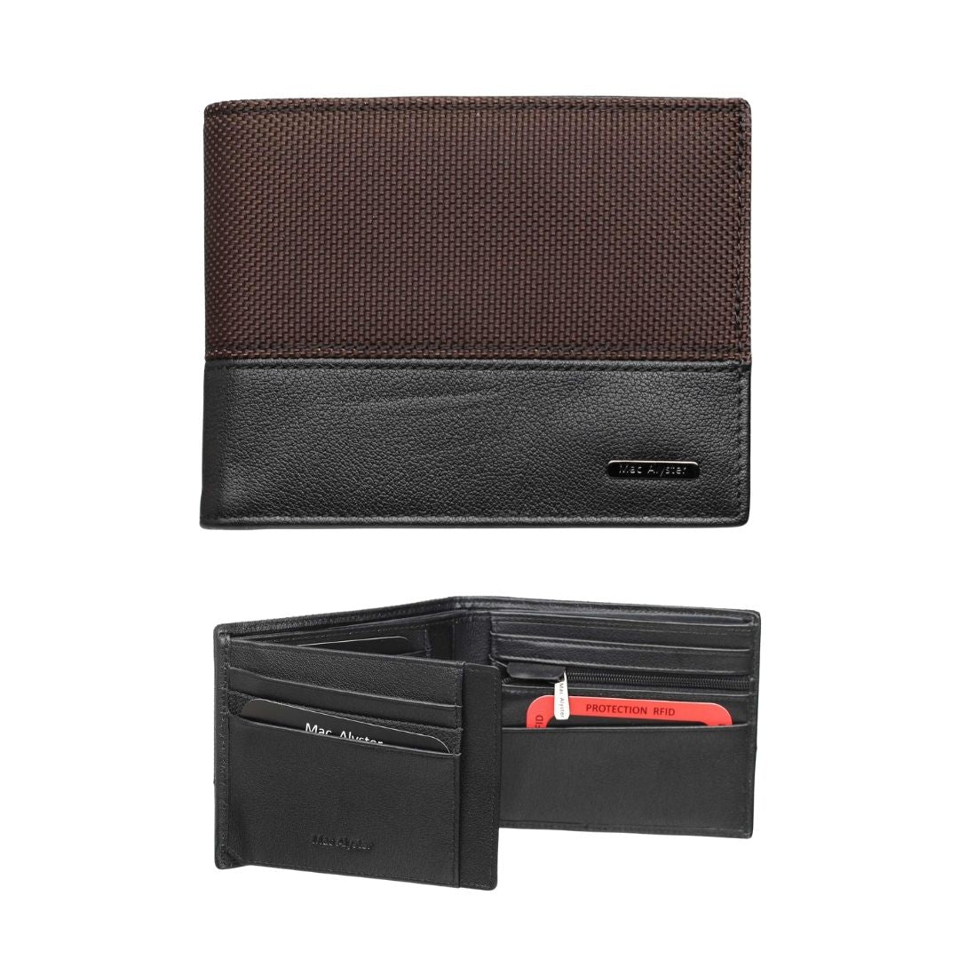 Portefeuille italien REPORTER bicolore marron et noir par Mac Alyster