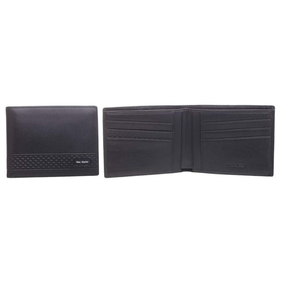 Portefeuille italien horizontal WESTSIDE noir à motif damier - Mac Alyster