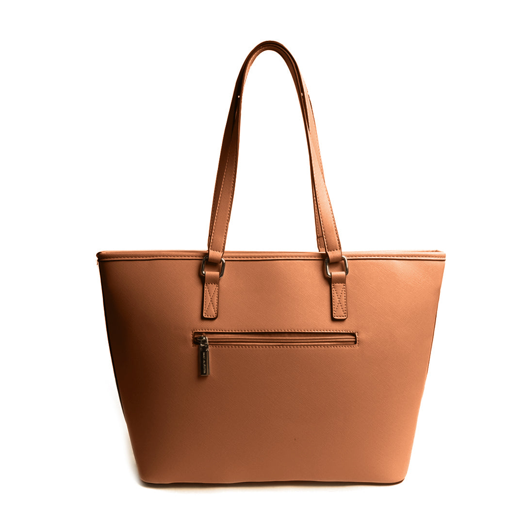 Sac SHOPPING A4-761 en cuir synthétique COGNAC de dos