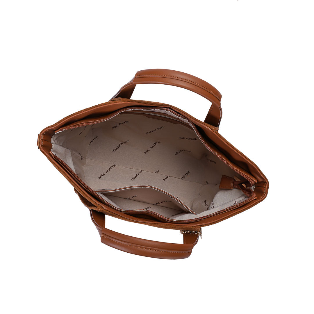Petit sac cabas et Bandoulière Alys Daim par Mac Alyster