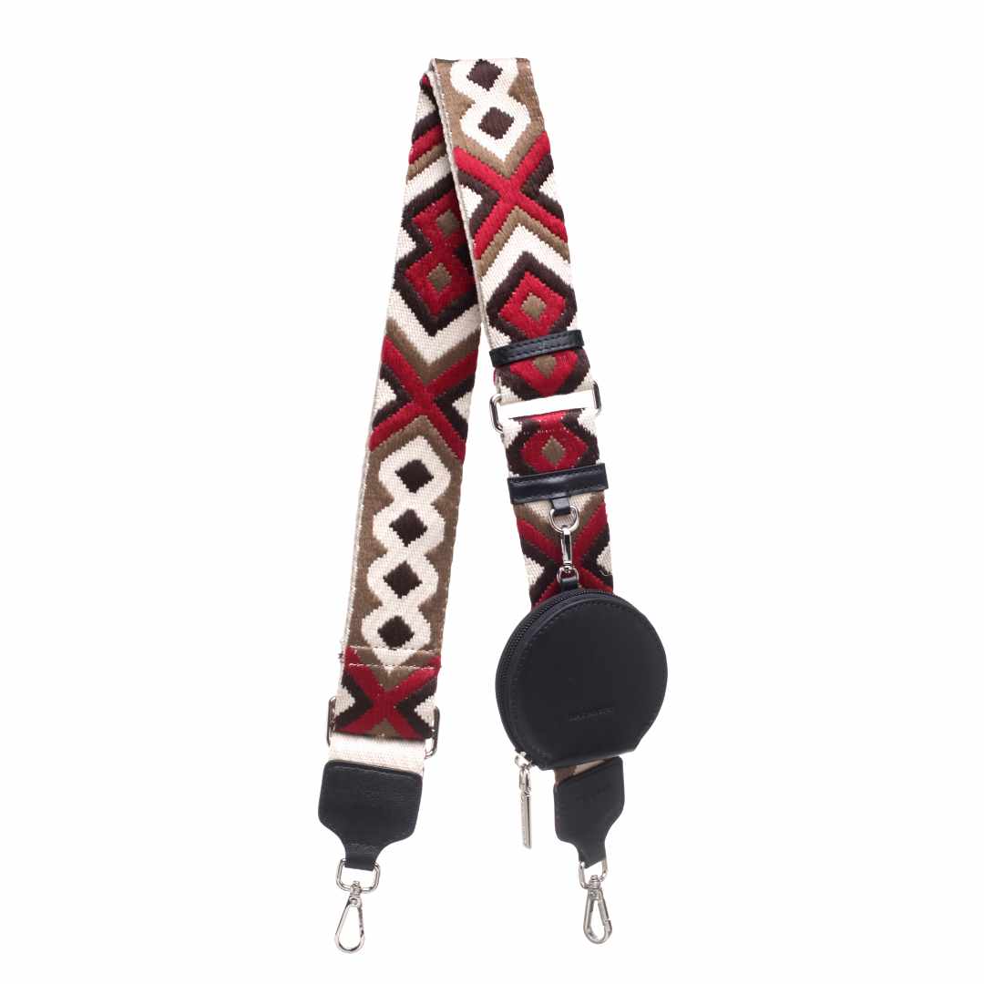 bandouliere-marron-bordeaux-noir-marron-motif-triangles