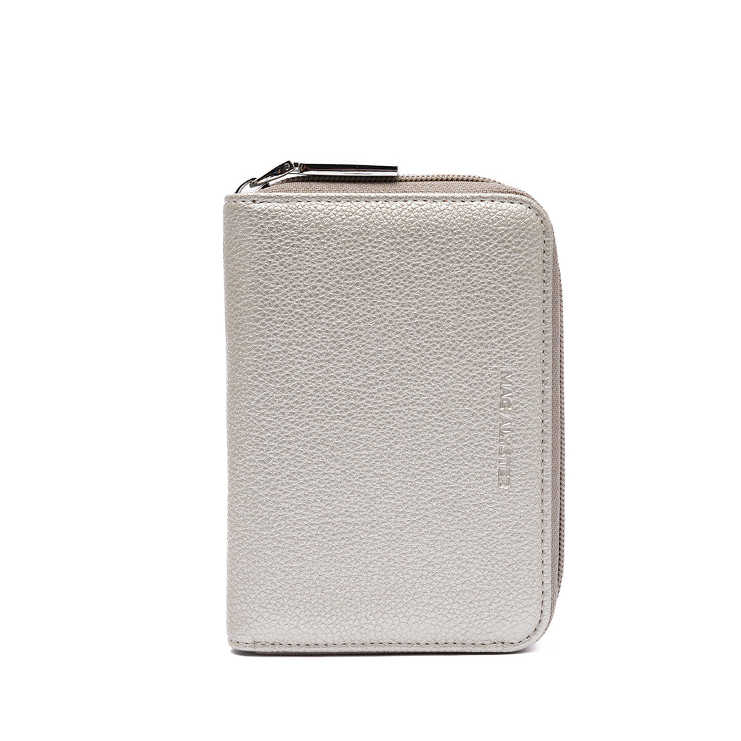 Porte monnaie zippée PETITE MAROQUINERIE synthétique CHAMPAGNE de face