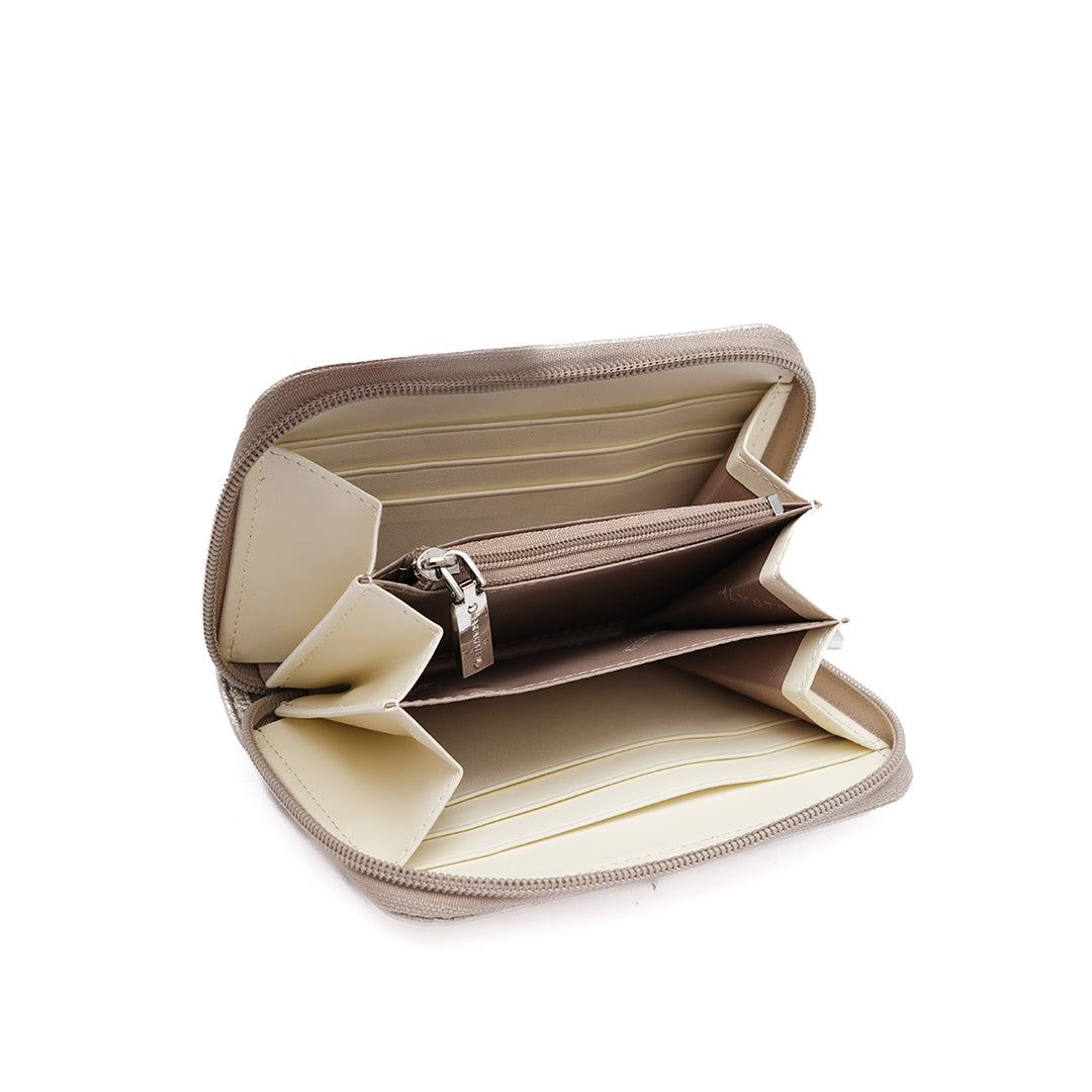 Porte monnaie zippée PETITE MAROQUINERIE synthétique CHAMPAGNE en détail