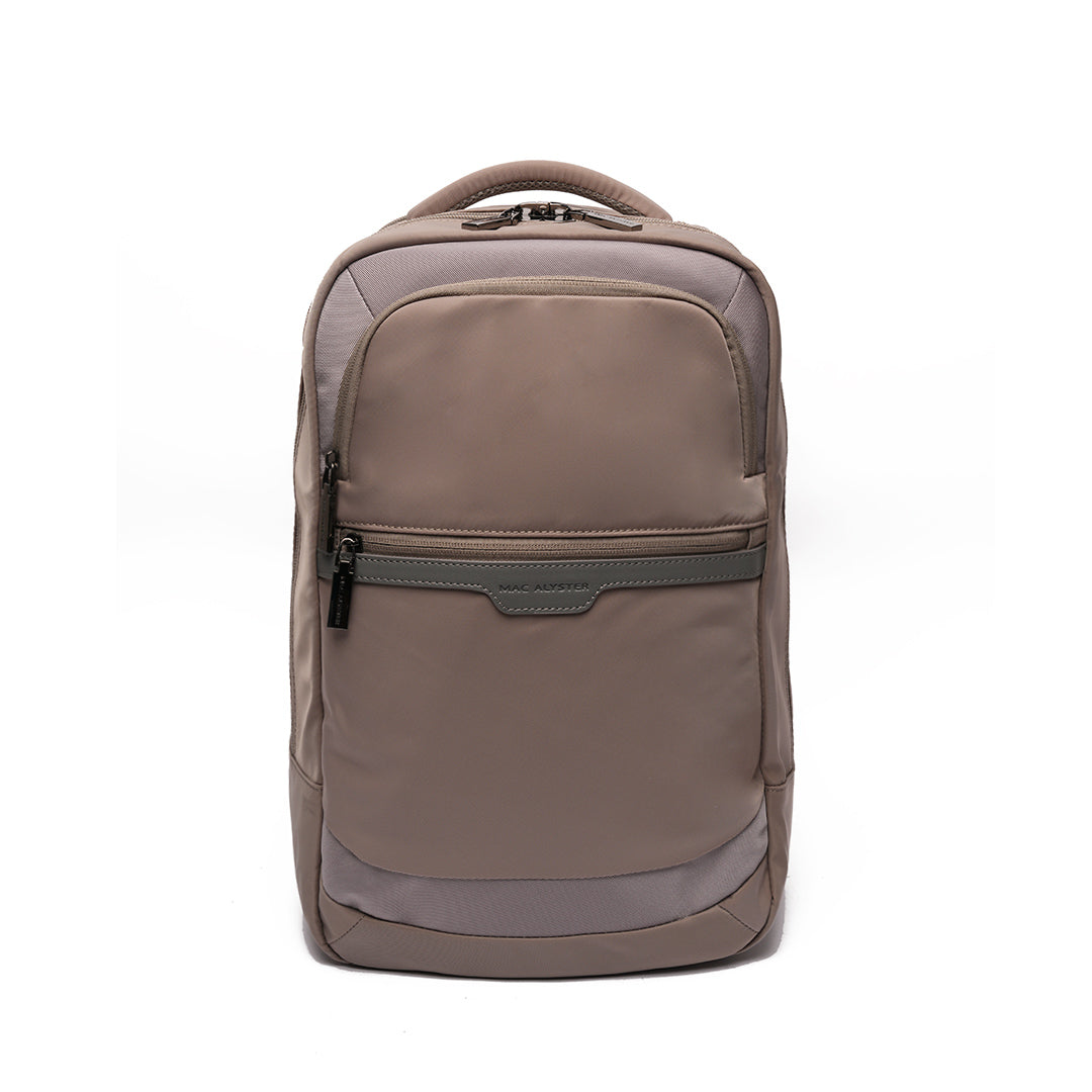 Sac à dos S STUDIO en cuir synthétique TAUPE de face