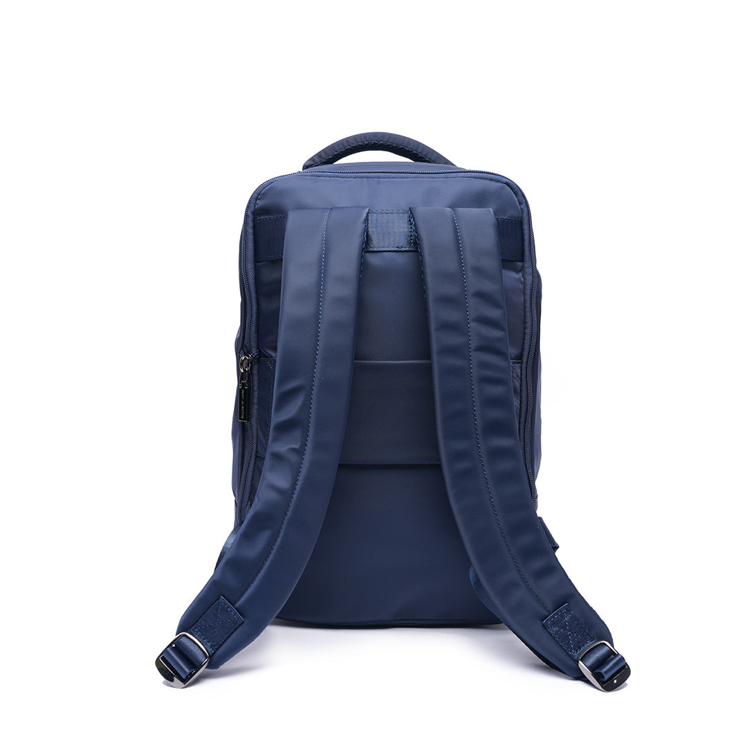 Sac à dos S STUDIO en cuir synthétique MARINE de dos