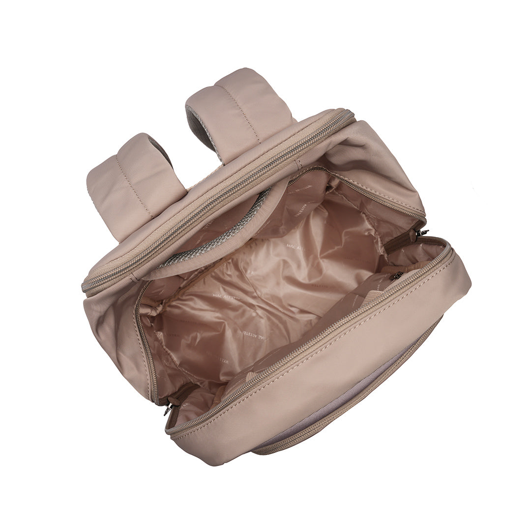 Sac à dos S STUDIO en cuir synthétique TAUPE de haut