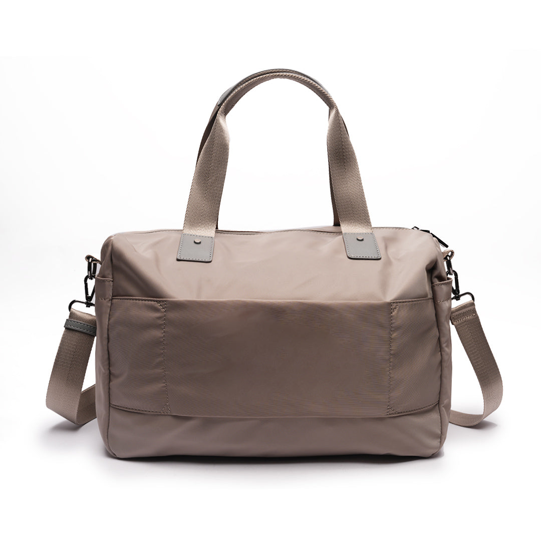 Sac de voyage STUDIO en cuir synthétique TAUPE de dos