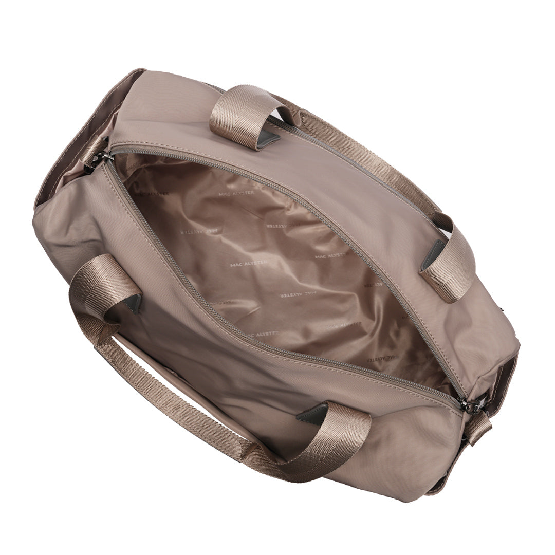 Sac de voyage STUDIO en cuir synthétique TAUPE de haut