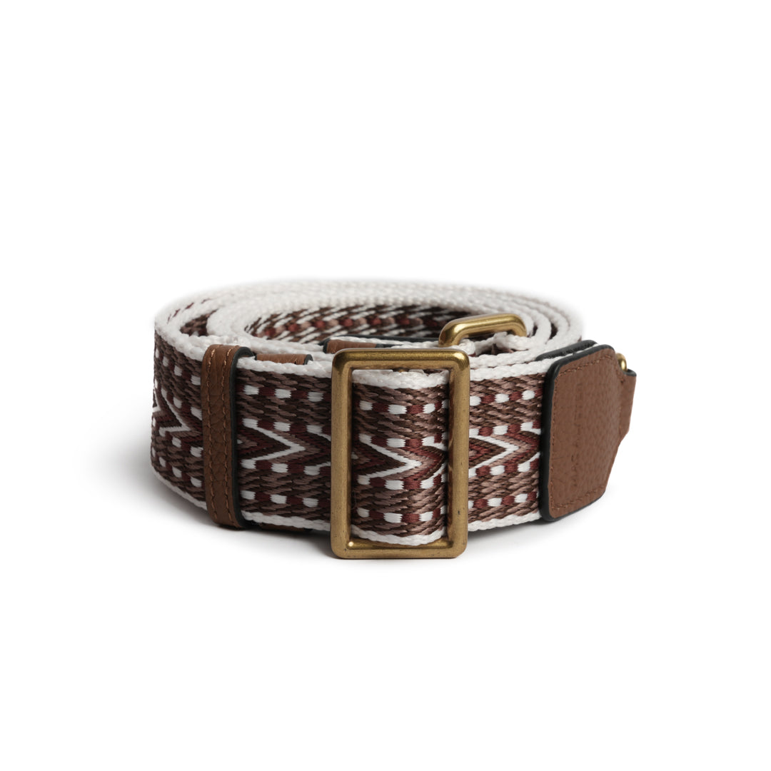 Bandoulière GIULIA pour femme en tissu COGNAC