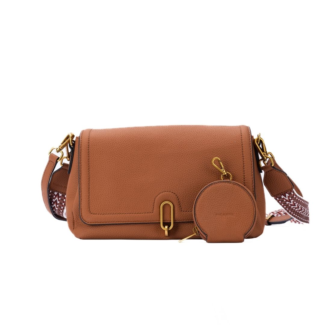 Sac à rabat - GIULIA camel de face