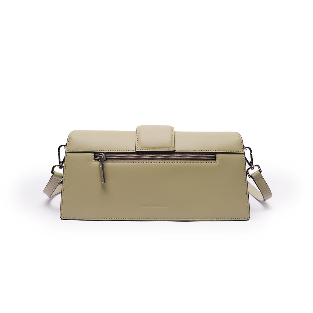 Sac baguette THÉA Mac Alyster en cuir TILLEUL de dos