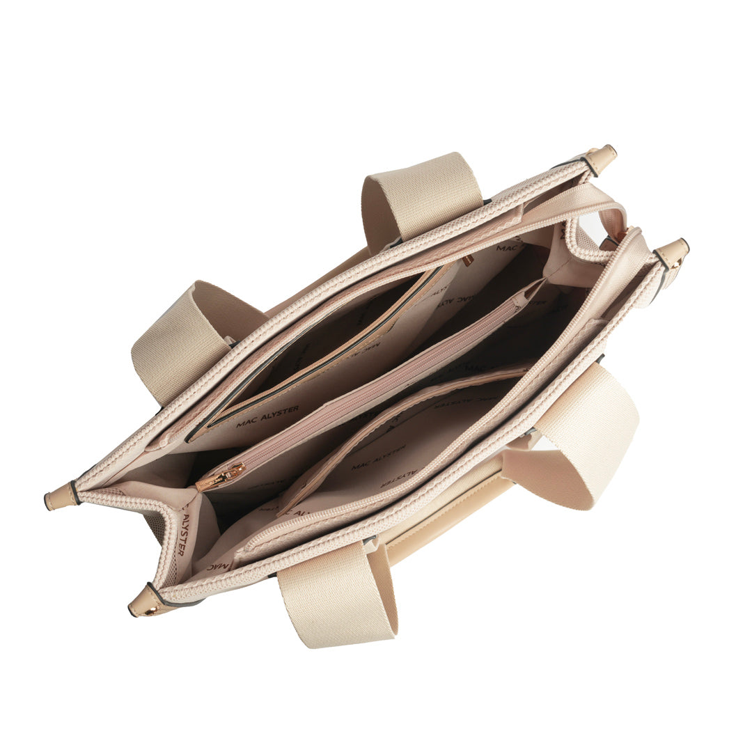 Sac shopping INSOUCIANTE pour femme en tissus SABLE de haut