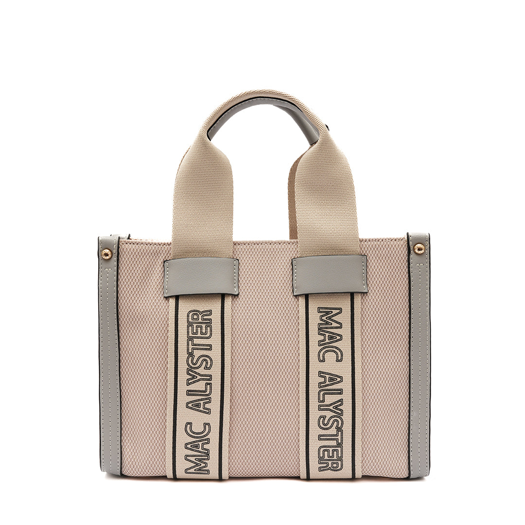 Petit sac shopping INSOUCIANTE pour femme en tissus PERLE de face
