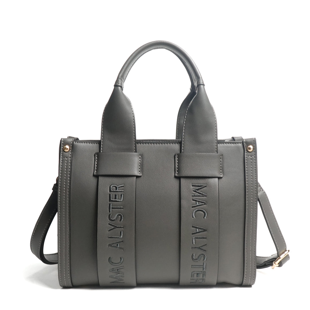 Petit sac shopping BASIC CLOVER pour femme en cuir synthétique ANTHRACITE de dos