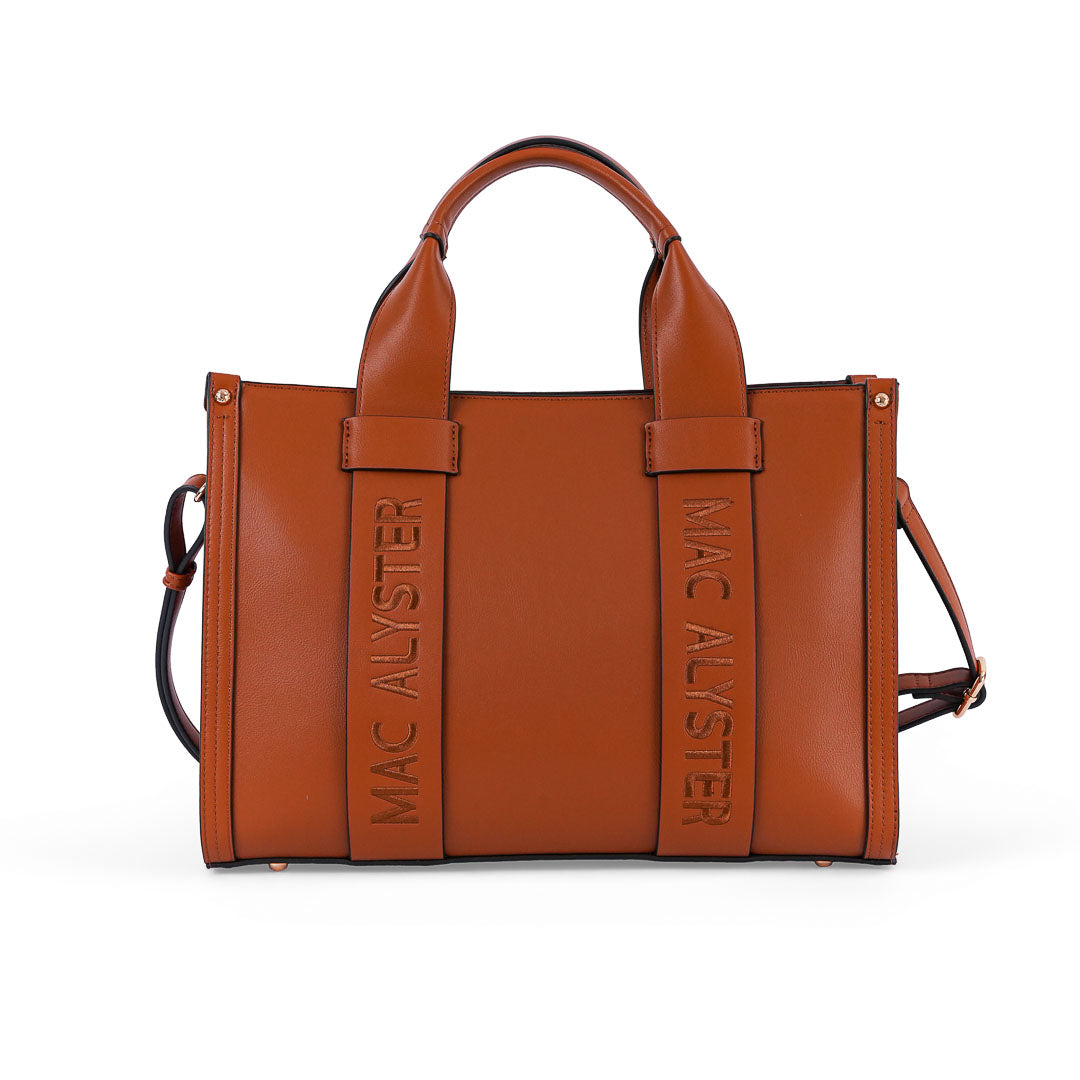 Sac à main Grand Porté Main Basic Clover Mac Alyster Marron Cognac