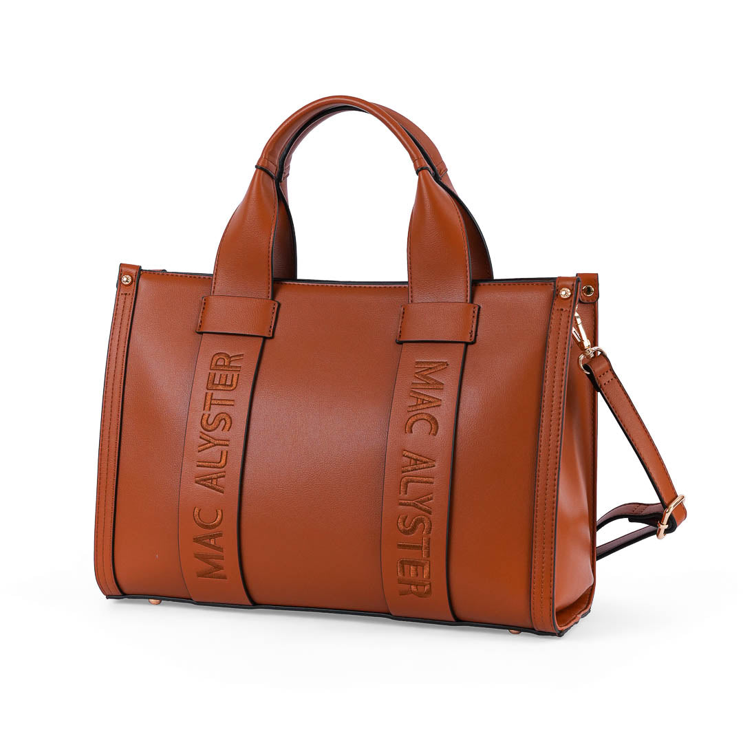 Sac à main Grand Porté Main Basic Clover Mac Alyster Marron Cognac