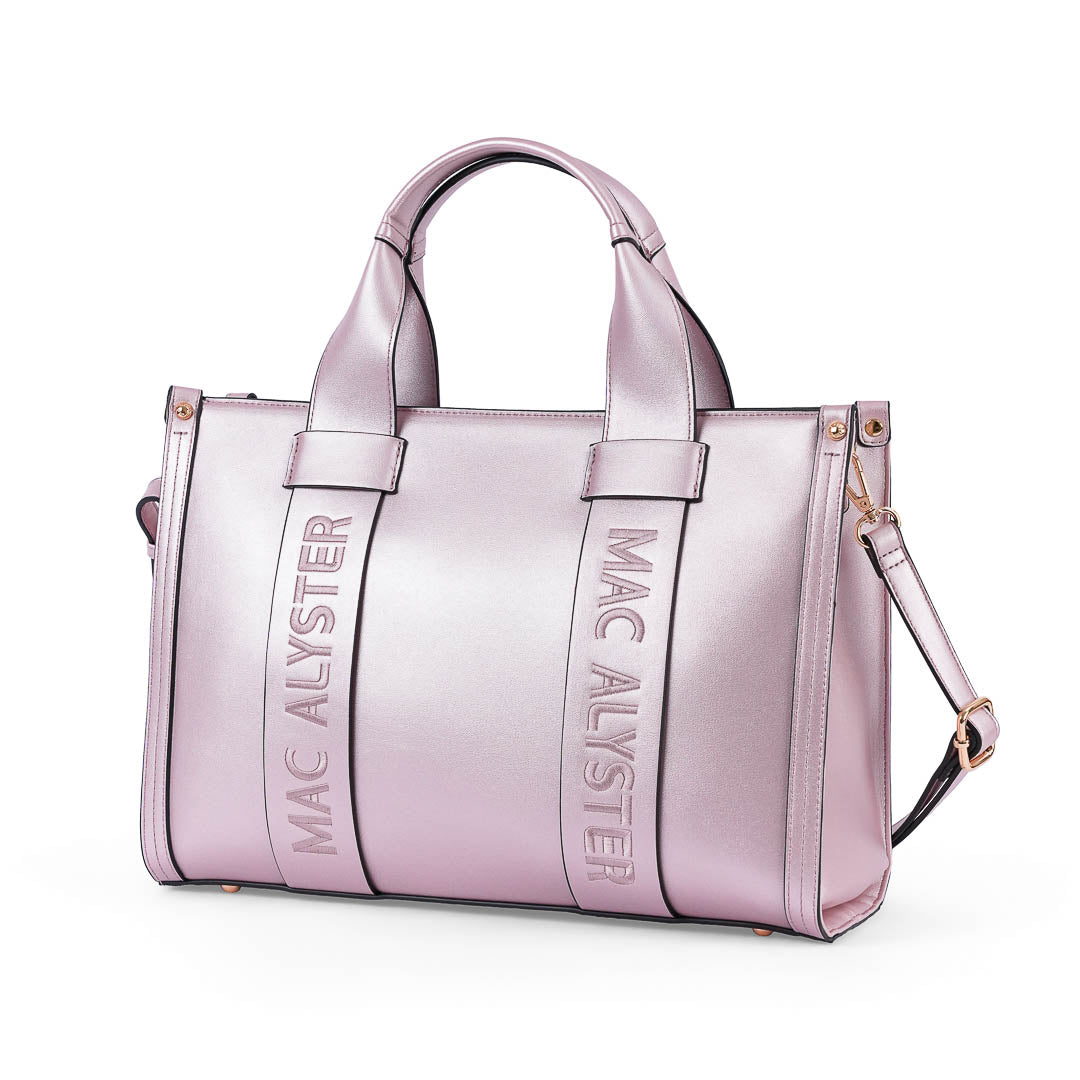 Sac à main Grand Porté Main Basic Clover Mac Alyster Rose clair