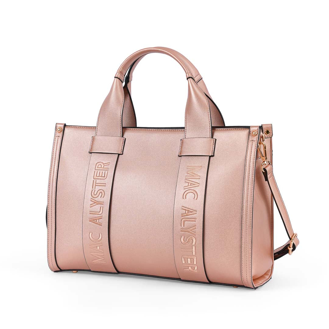 Sac à main Grand Porté Main Basic Clover Mac Alyster Or Rose