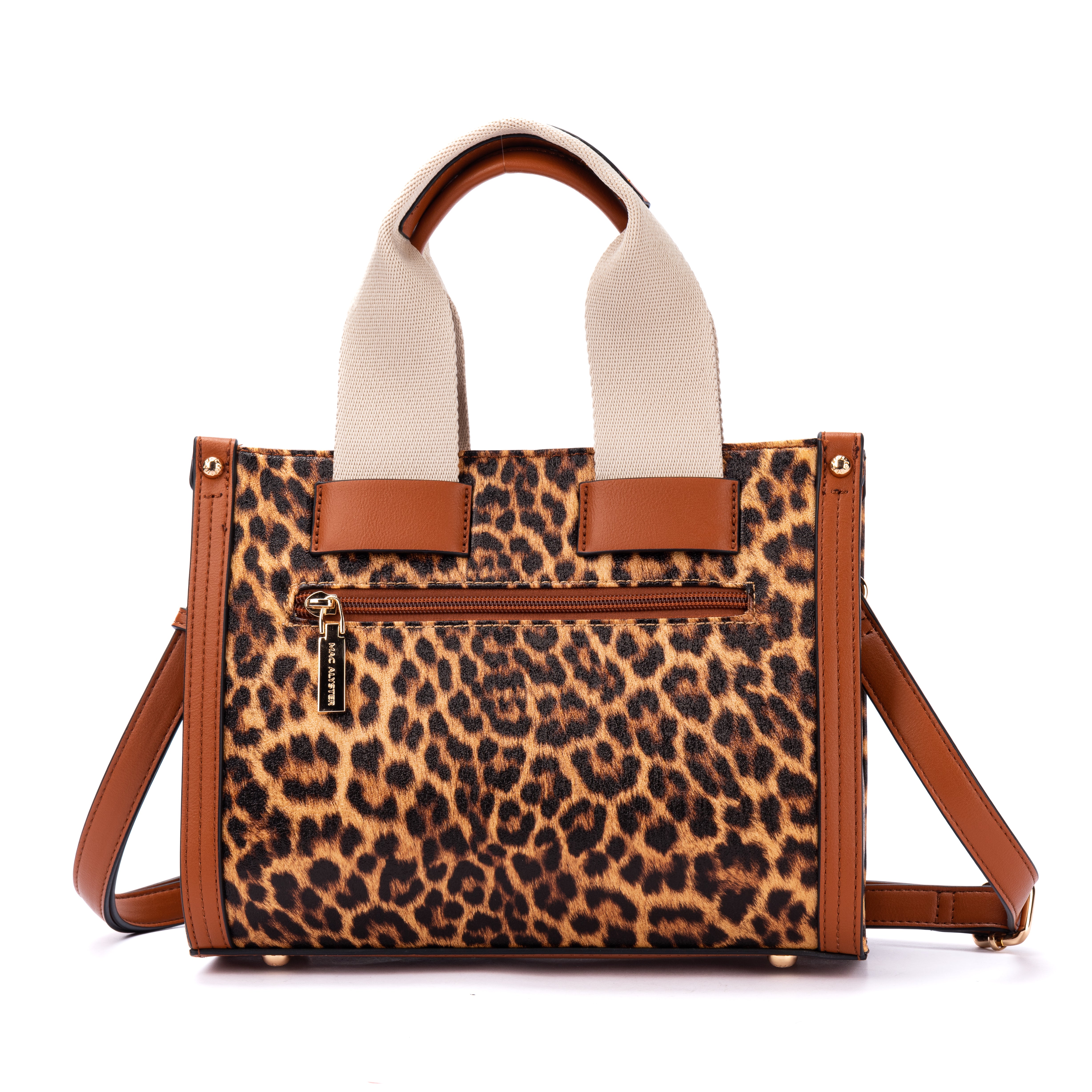 Capsule CLOVER RAPHIA en matière synthétique LEOPARD de dos