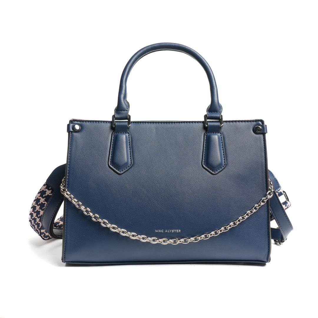 Sac porté main MILAN en matière synthétique MARINE de face