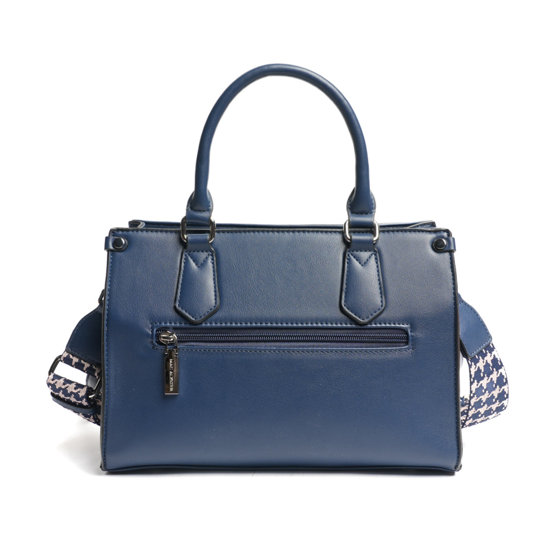 Sac porté main MILAN en matière synthétique MARINE de dos