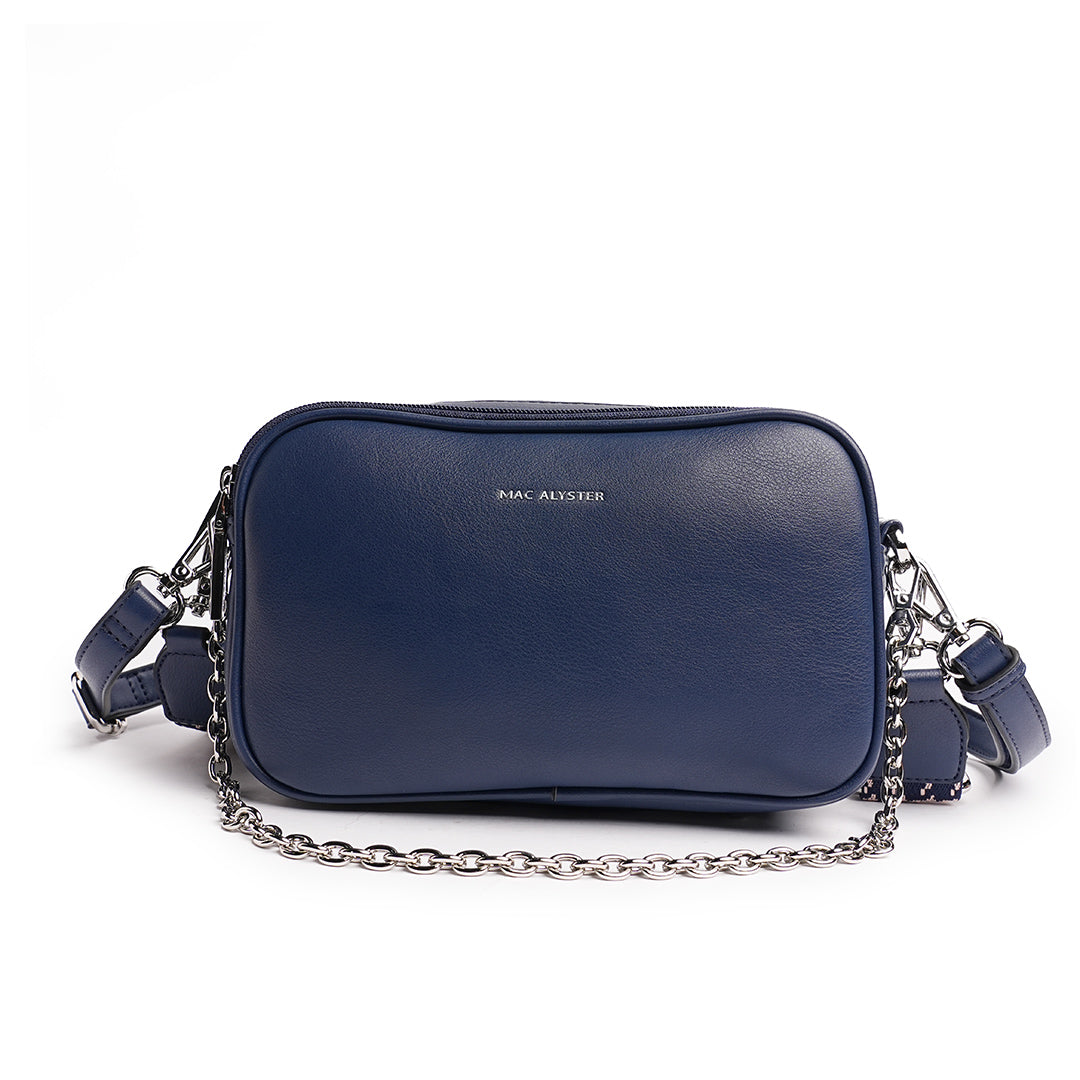 Camera bag MILAN en matière synthétique MARINE de face