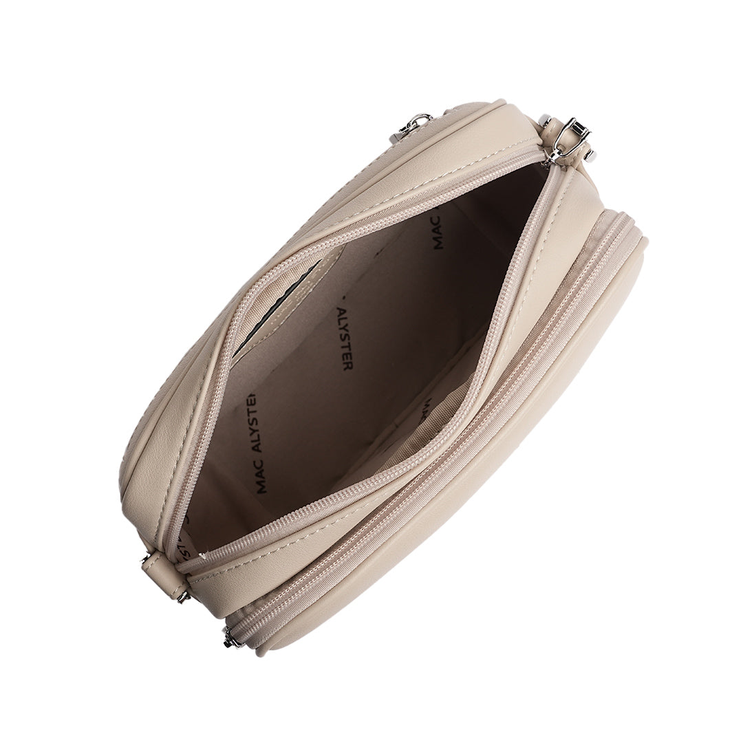 Camera bag MILAN en matière synthétique BEIGE de haut