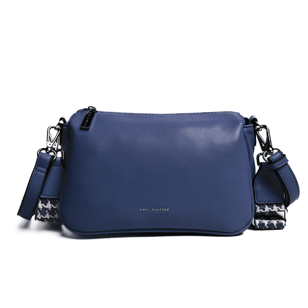 Sac trotteur MILAN en matière synthétique MARINE de face