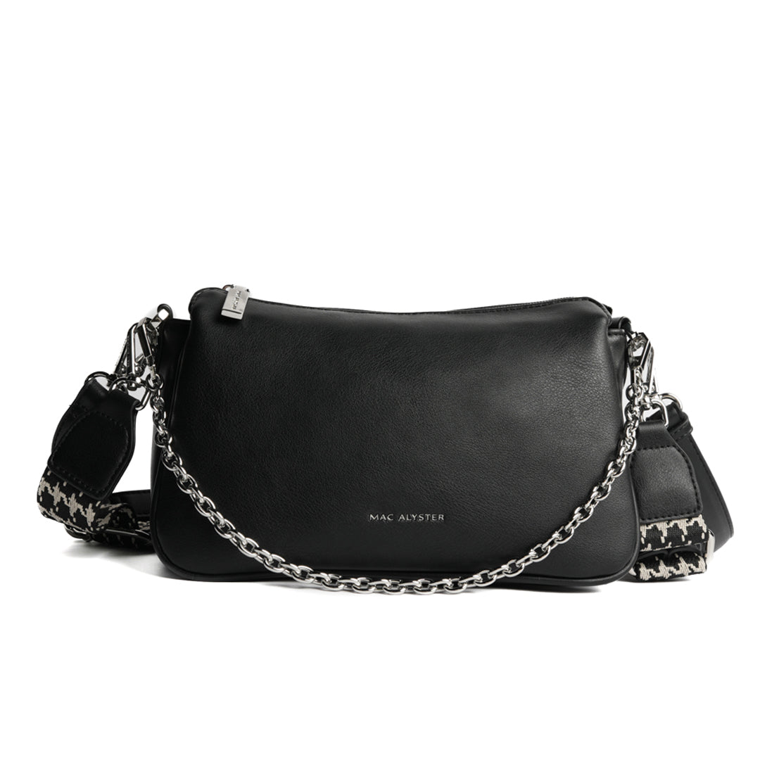 Sac trotteur MILAN en matière synthétique NOIR de face