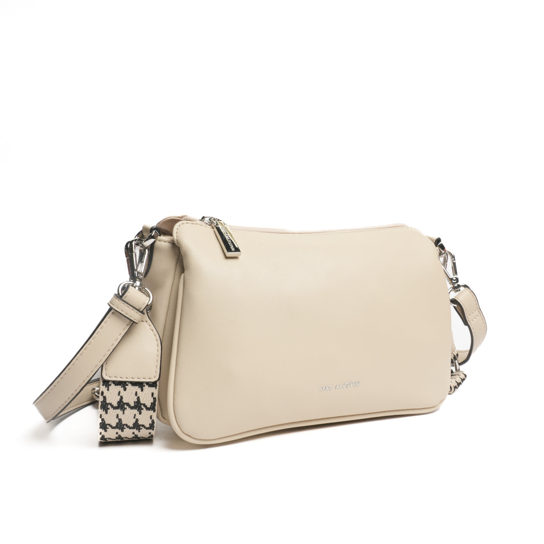 Sac trotteur MILAN en matière synthétique BEIGE de trois-quarts
