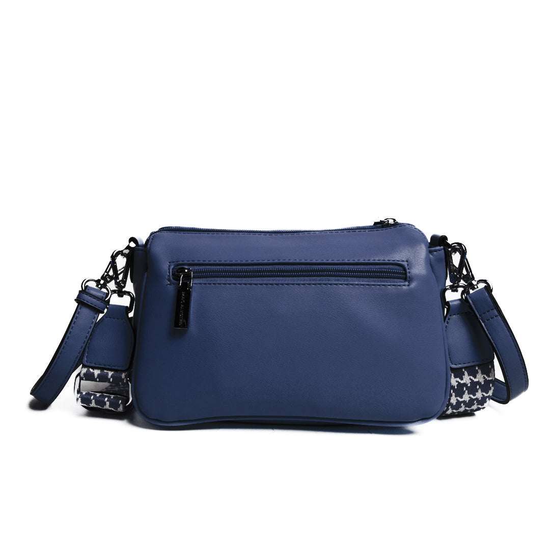 Sac trotteur MILAN en matière synthétique MARINE de dos