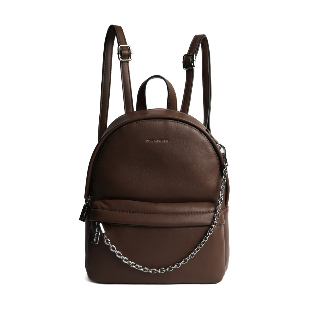 Sac à dos MILAN en cuir synthétique CHOCOLAT de face