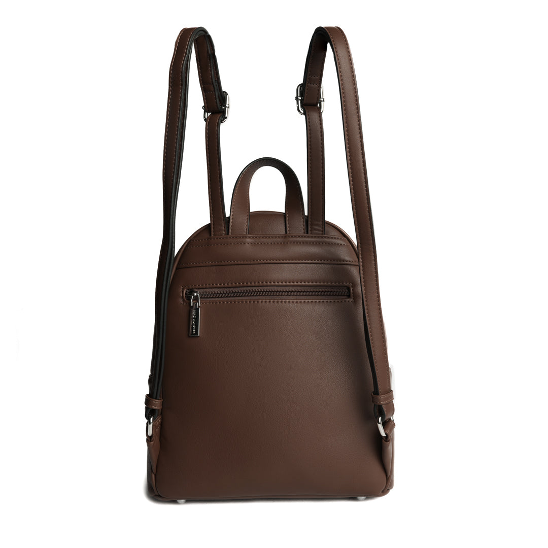 Sac à dos MILAN en cuir synthétique CHOCOLAT de dos