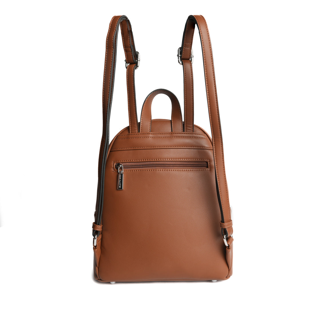 Sac à dos MILAN en cuir synthétique COGNAC de dos