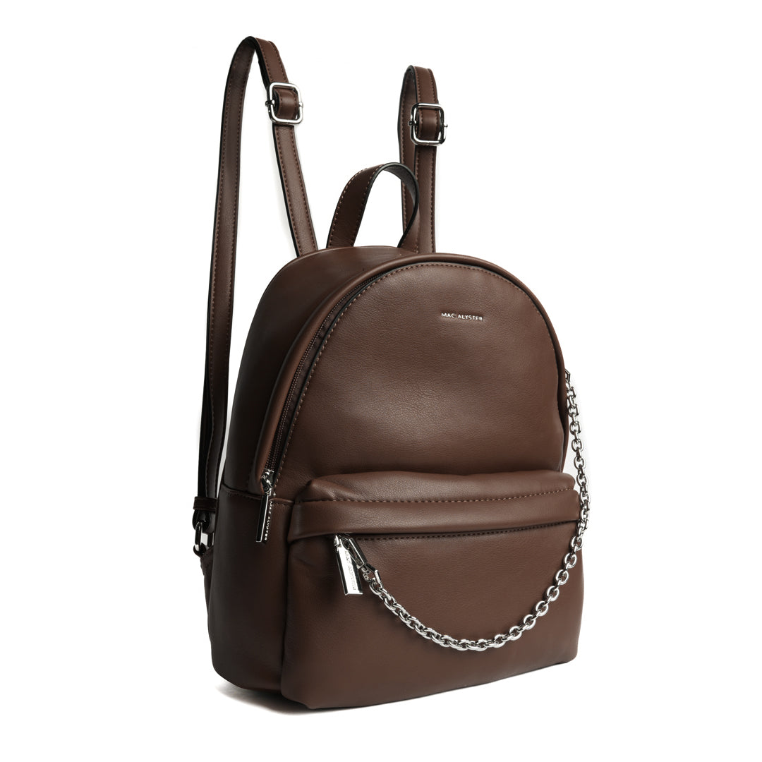 Sac à dos MILAN en cuir synthétique CHOCOLAT de trois-quarts