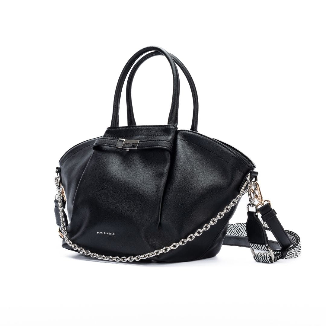 Porté main - MILAN noir de trois-quarts