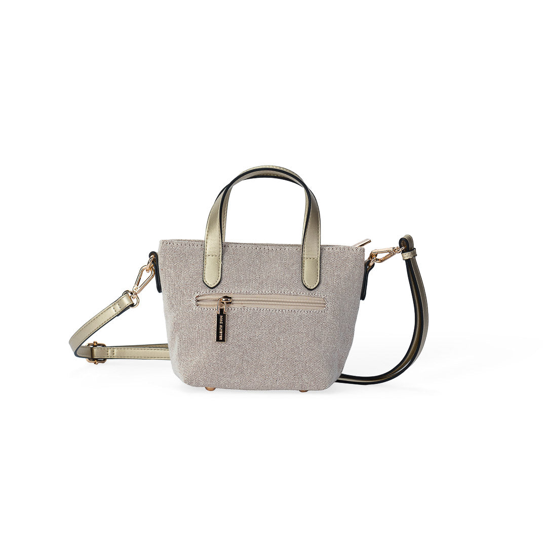 Petit sac à main Miss Bohème lin doré champagne, bandoulière réglable, format compact élégant