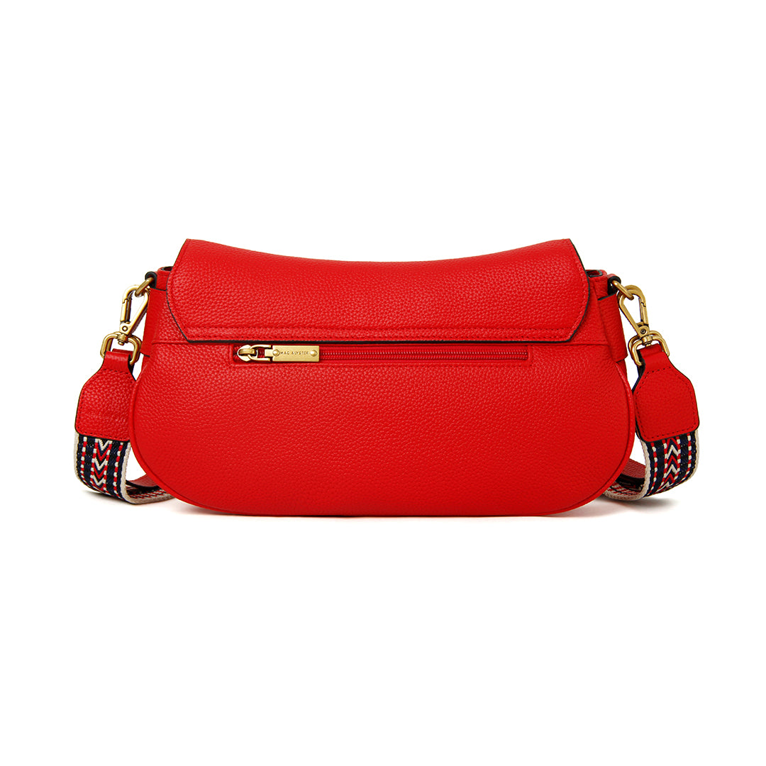 Sac à rabat GIULIA pour femme en cuir ROUGE de dos