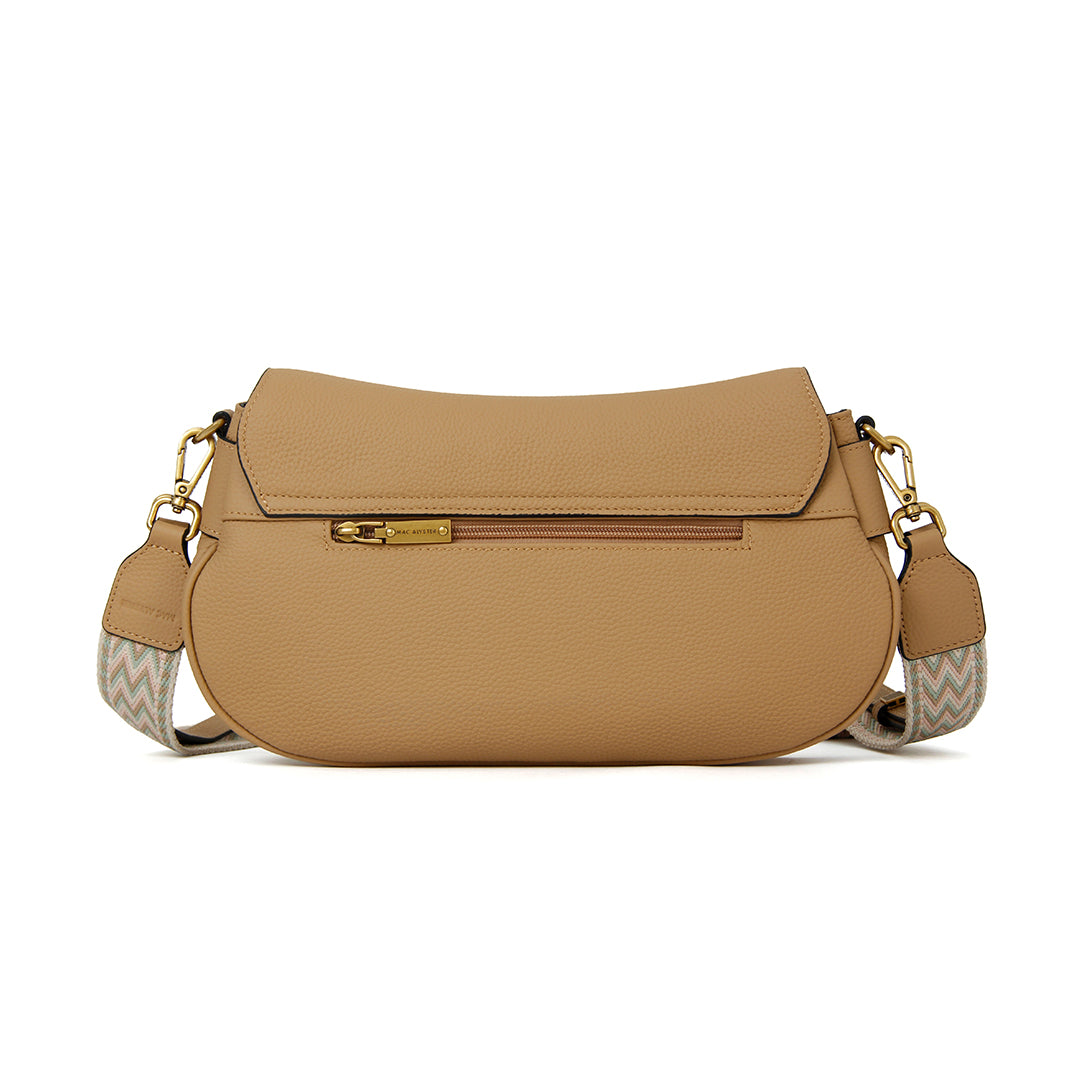 Sac à rabat GIULIA pour femme en cuir SABLE de dos