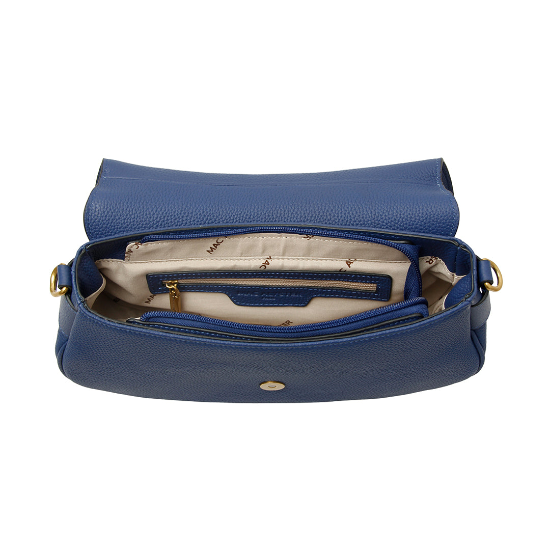 Sac à rabat GIULIA pour femme en cuir MARINE de haut