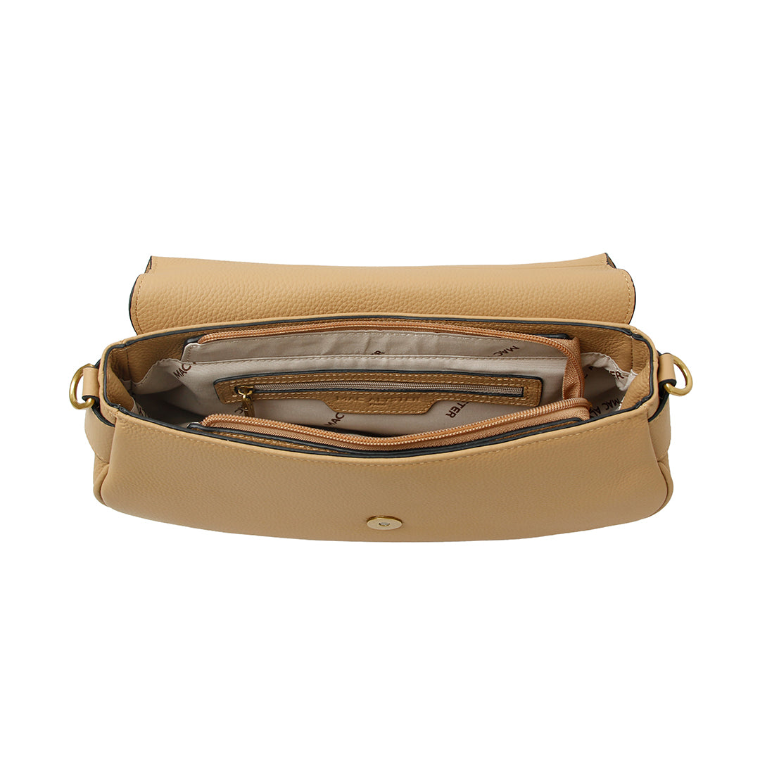 Sac à rabat GIULIA pour femme en cuir SABLE de haut