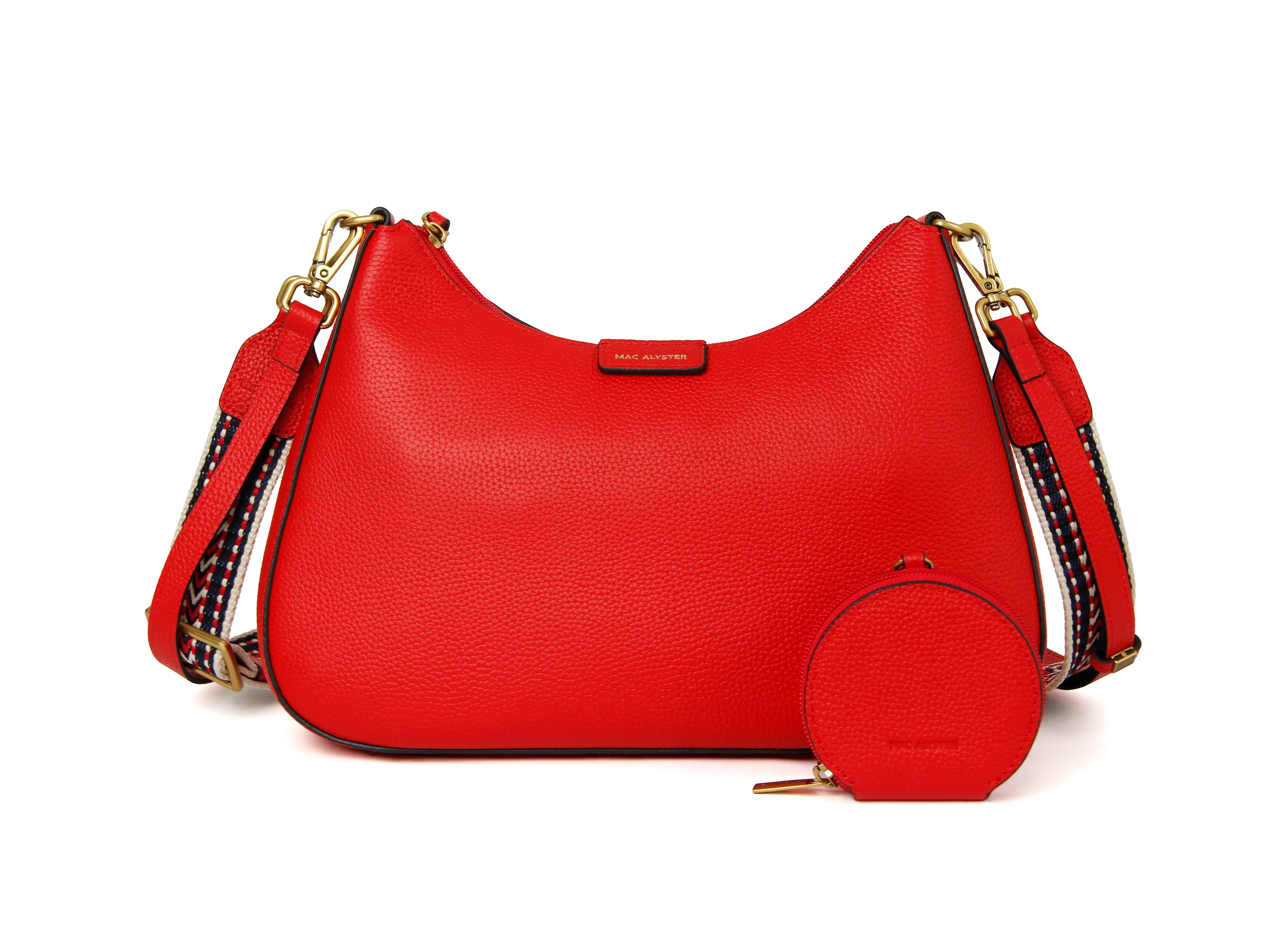 Sac bandoulière GIULIA ÉTÉ pour femme en cuir ROUGE de face