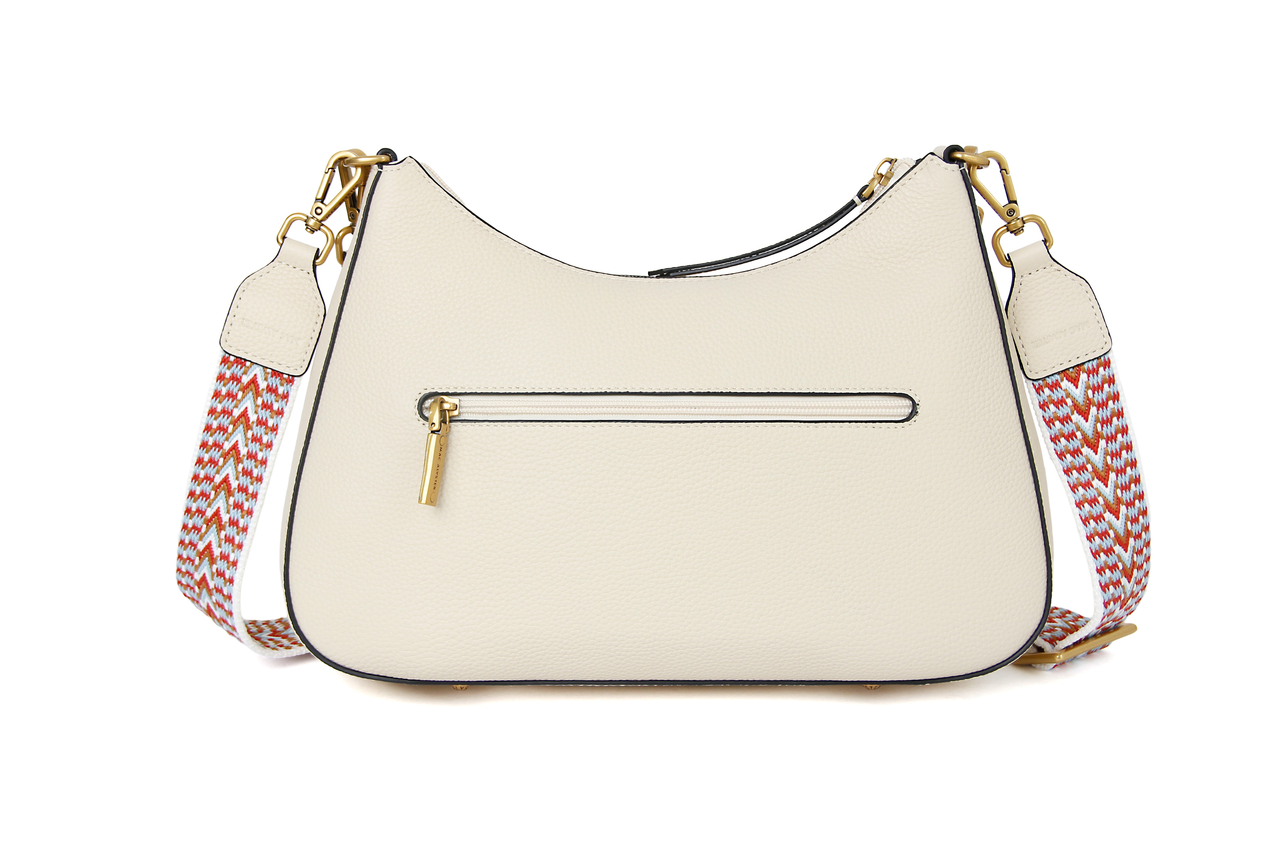 Sac demi-lune GIULIA ETE pour femme en cuir ECRU de dos