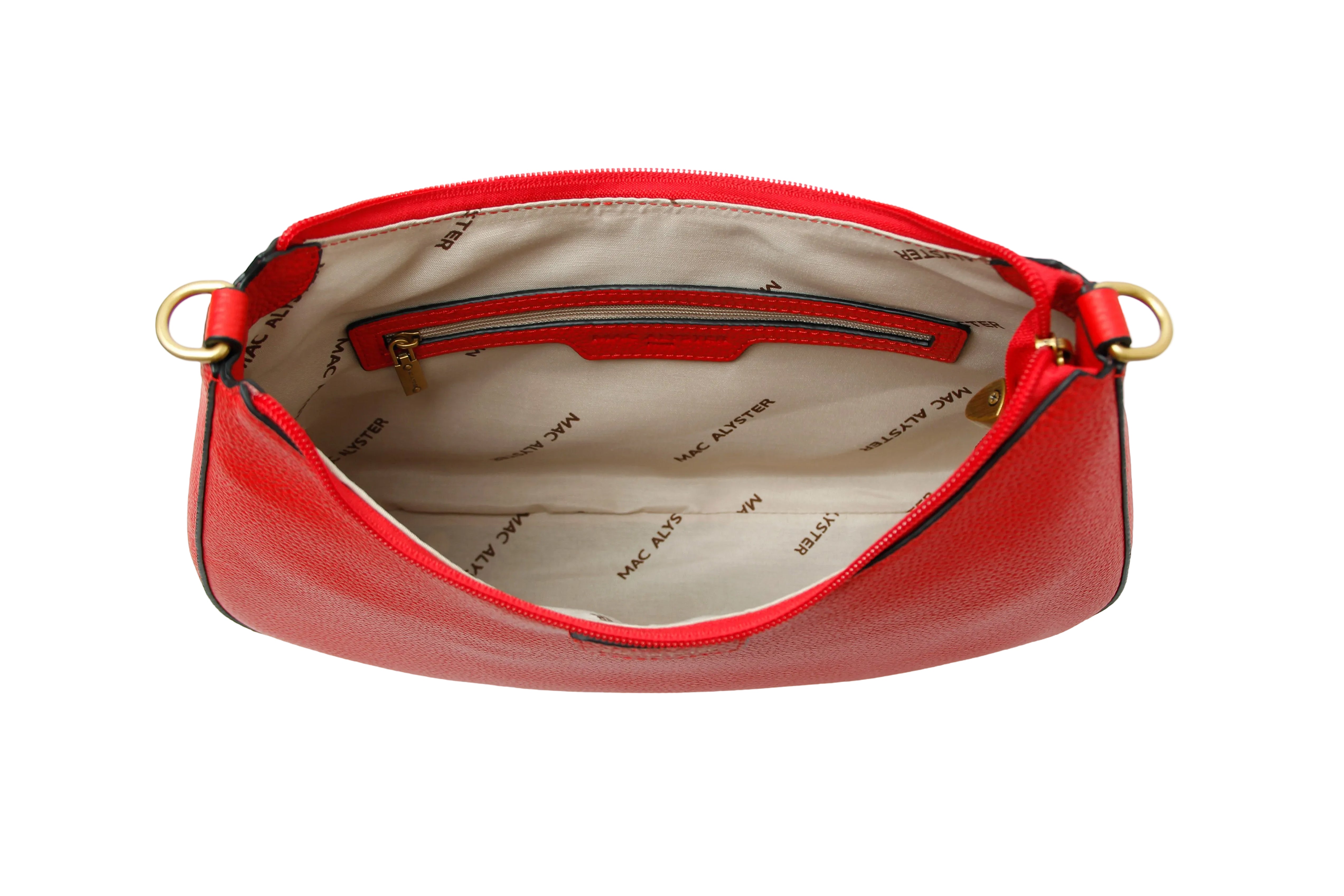 Sac bandoulière GIULIA ÉTÉ pour femme en cuir ROUGE de haut