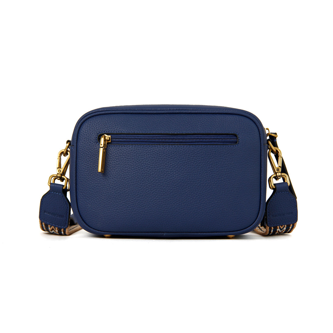 Sac trotteur GIULIA ETE pour femme en cuir MARINE de dos