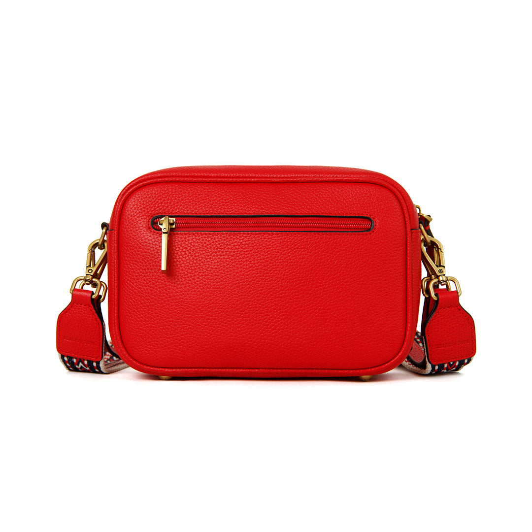 Sac trotteur GIULIA ETE pour femme en cuir ROUGE de dos
