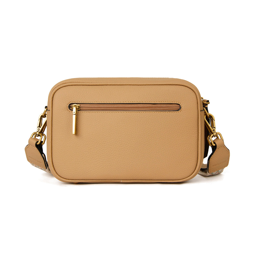Sac trotteur GIULIA ETE pour femme en cuir SABLE de dos